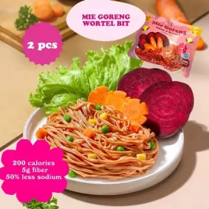 2pcs Vegan Baby mie goreng bit wortel veggie noodle sehat rendah kalori tinggi serat mpasi