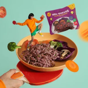 2pcs Vegan Baby Mie Goreng Ubi Ungu Veggie Noodle Sehat Rendah Kalori Non MSG