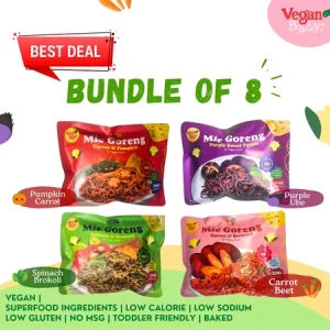 8pcs Vegan Baby Mie Goreng Sehat Rendah Kalori Vegetarian Non MSG