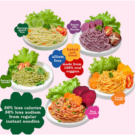 1 DUS 40pcs Vegan Baby Mie Goreng Sehat Rendah Kalori, Bayam Brokoli, Wortel Bit, Ube Ungu, & Wortel Pumpkin - Image 2