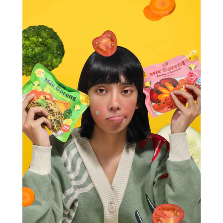 1 DUS 40pcs Vegan Baby Mie Goreng Sehat Rendah Kalori, Bayam Brokoli, Wortel Bit, Ube Ungu, & Wortel Pumpkin - Image 3