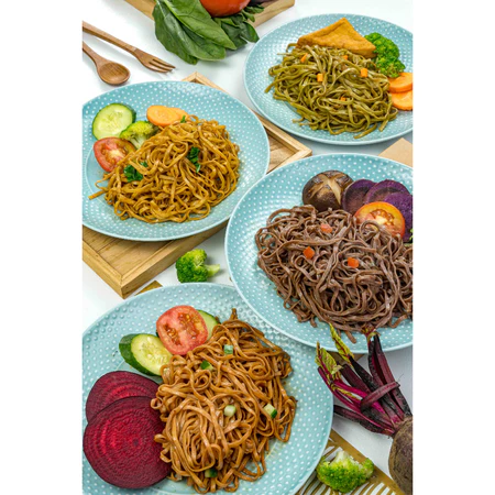 1 DUS 40pcs Vegan Baby Mie Goreng Sehat Rendah Kalori, Bayam Brokoli, Wortel Bit, Ube Ungu, & Wortel Pumpkin - Image 4