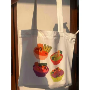 Eat Sleep Noodle | Tote Bag Vegan Baby Kanvas Tebal Resleting